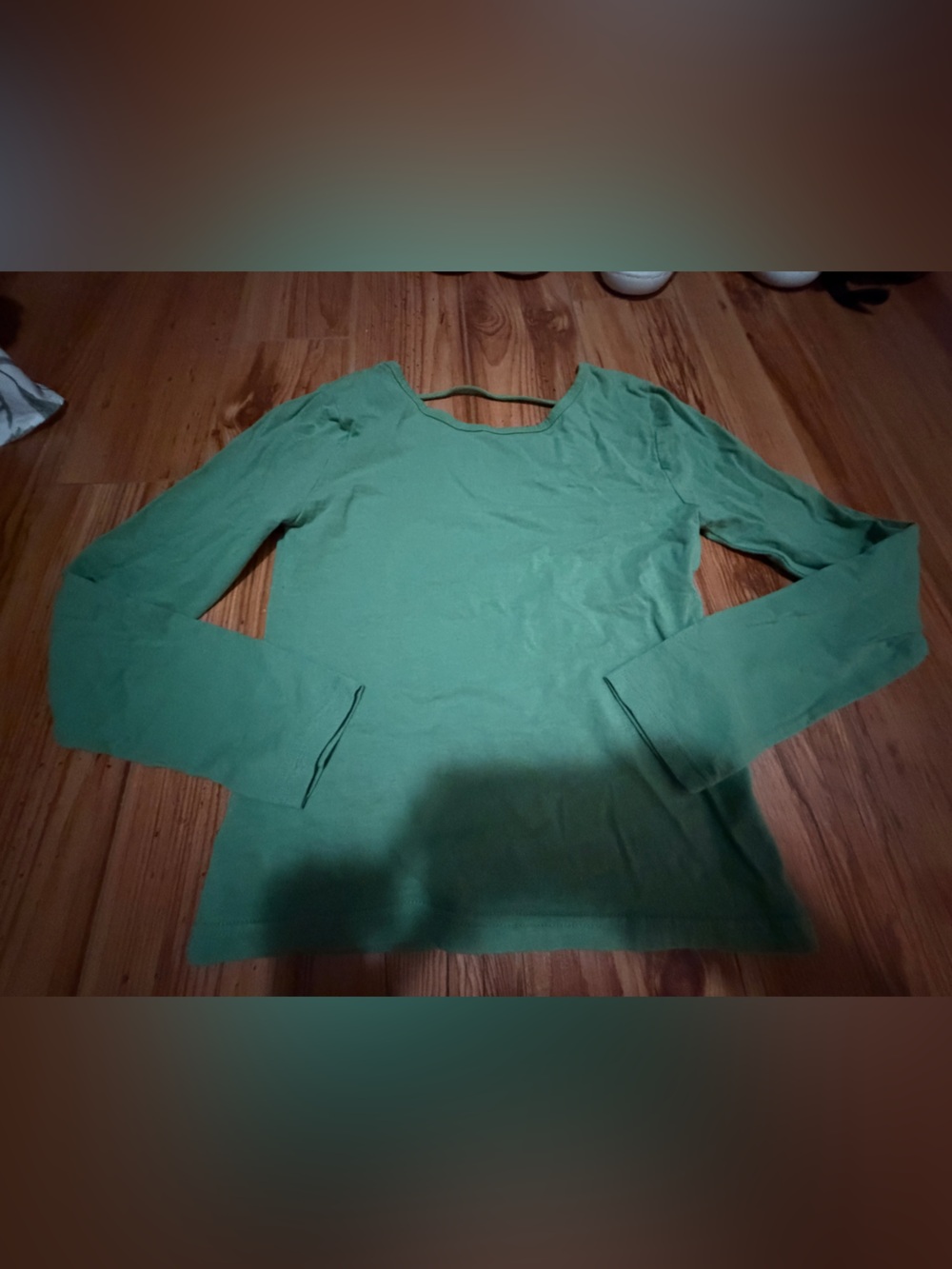 Ardene Mint Green Long Sleeve Low Back Scoop Neck Top
